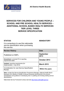 Additional School Based Health Services