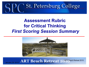 Assessment Rubric for Critical Thinking