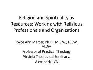 Religion and Spirituality as Resources
