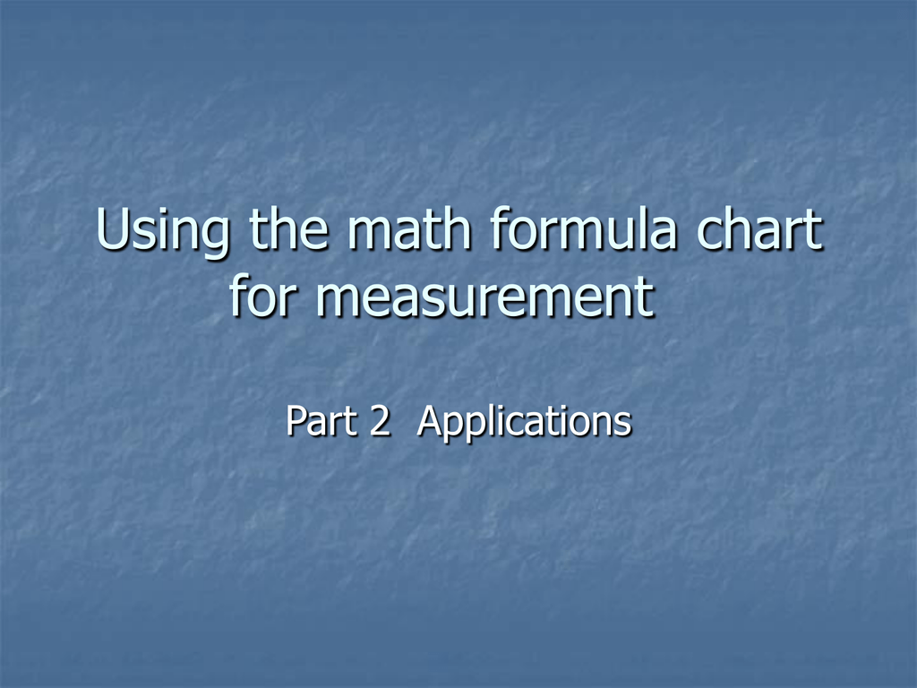 Taks Mathematics Formula Chart