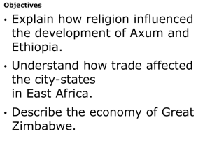 East African Kingdoms and Trading States