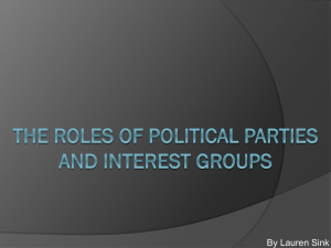 The Roles of Political Parties and Interest Groups