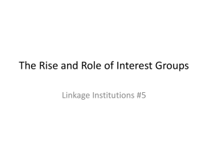 The Rise and Role of Interest Groups