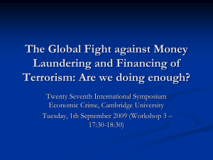 The Global Fight against Money Laundering and
