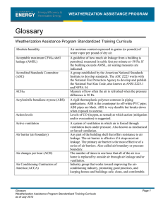 Glossary - Weatherization Assistance Program Technical Assistance