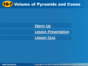 Volume of a pyramid - Plainfield Schools