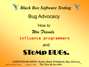Bug Advocacy - Testing Education