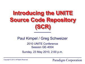 Introducing the UNITE Source Code Repository (SCR)