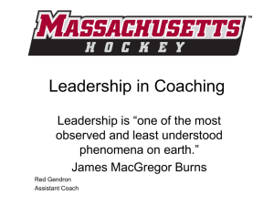 Leadership in Coaching - Coach Nielsen's Ice Hockey Drills