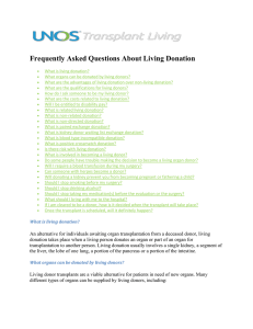 What is involved in becoming a living donor?