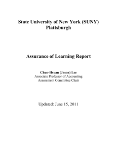 Assessment Report SBE Fall 2010-2011 revised June 15, 2011