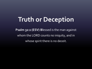 Truth or Deception Psalm 32:2 (ESV)