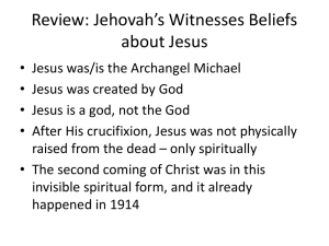 04 Jehovah's Witnesses' beliefs about the rest of the Trinity