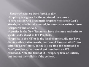 Mini Biblical Theology on Prophesy