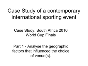 Case Study of a contemporary international sporting event