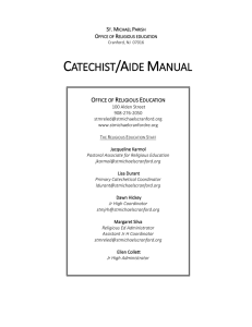 Catechist/Aide Manual - St. Michael Religious Education