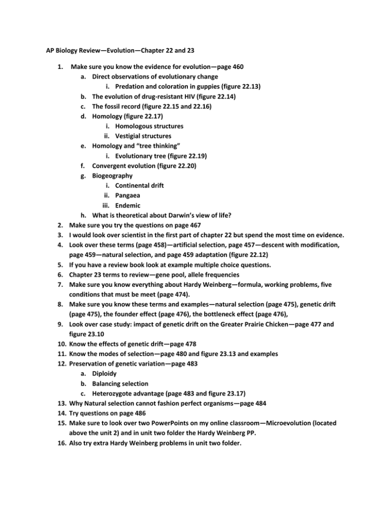 AP Biology Review Unit 2