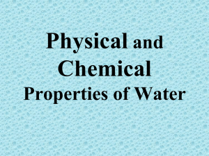 Physical and Chemical Properties of Water
