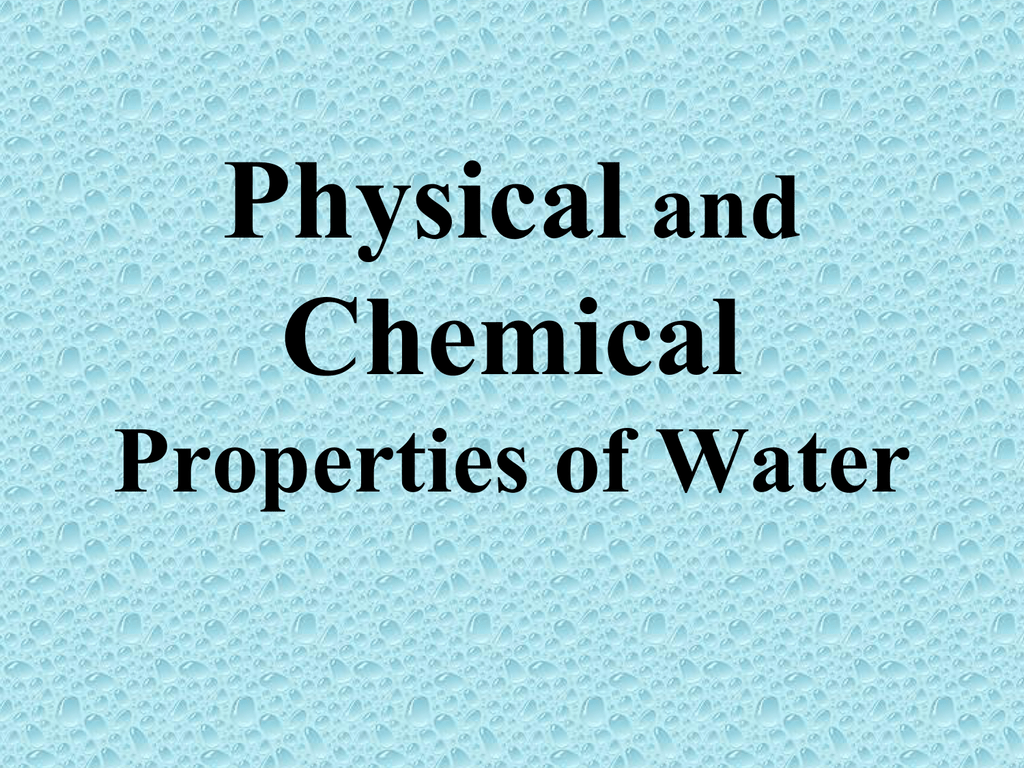 physical-and-chemical-properties-of-water