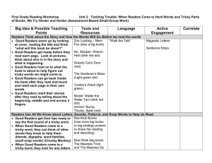 1 First Grade Reading Workshop Unit 2 planning UPDATED 3-21