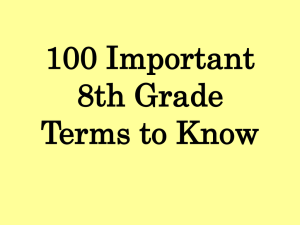 100 Important 8th Grade Terms to Know Early