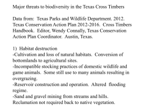 Cross Timbers Causes of loss biodiversity