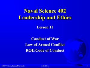 Naval Science 402 Leadership and Ethics