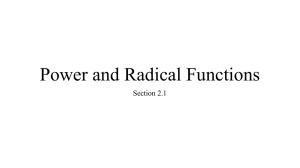 Power and Radical Functions