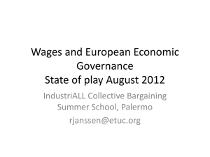Wages and European Economic Governance State of play