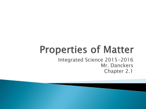 2.2 Properties of Matter
