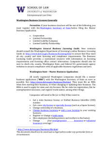 Washington State – Master Business Application