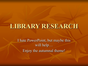 LIBRARY RESEARCH