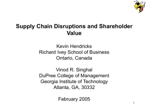 Supply Chain Disruptions and Shareholder Value
