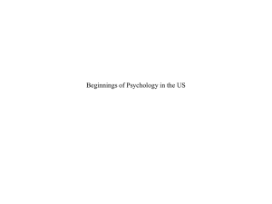 Beginnings of Psychology in the US