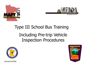 Type III Vehicle Pre-Trip planning