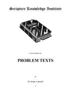 Problem Texts - King James Bible Study