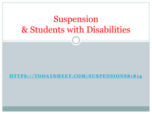 Discipline and Students w Disabilities 8.18.14