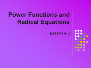 Power Functions and Radical Equations