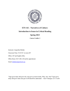 ETS 142 – Narratives of Culture: Introduction to