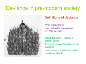 Deviance in pre-modern society