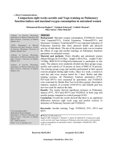 Comparison eight weeks aerobic and Yoga training on Pulmonary