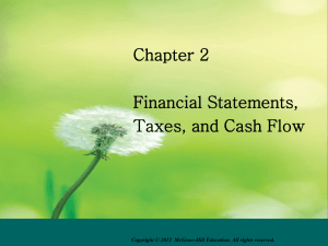 Financial Statements, Taxes and Cash Flow