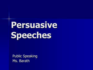Persuasive Speeches - Ms. Barath's Classroom