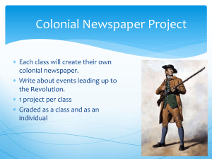 Colonial Newspaper Project Directions