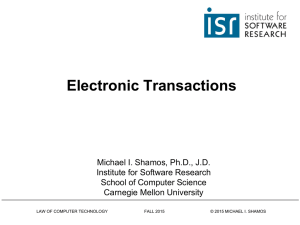 Electronic Transactions - Carnegie Mellon University