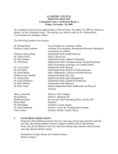Academic Council Meeting Minutes 11/20/09 ACADEMIC COUNCIL