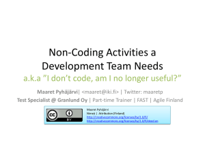 Non-Coding Activities in Development Team Needs