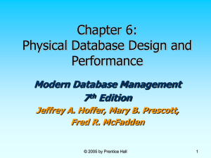 Physical Database Design and Performance