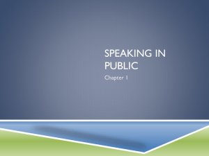 Speaking in Public - Dr. MaryAnn Seward
