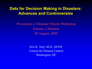 Epidemiologic Methods in Disasters